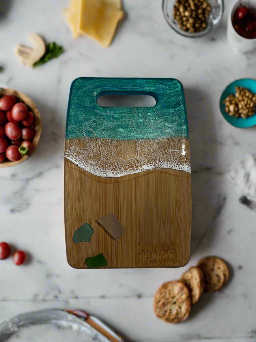 Small Handled Caribbean Charcuterie Board Option 2