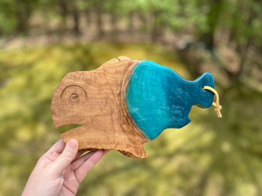 Olive Wood Fish Charcuterie Board