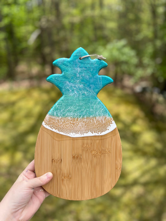 Pineapple Ocean Charcuterie Board-Caribbean Color Scheme