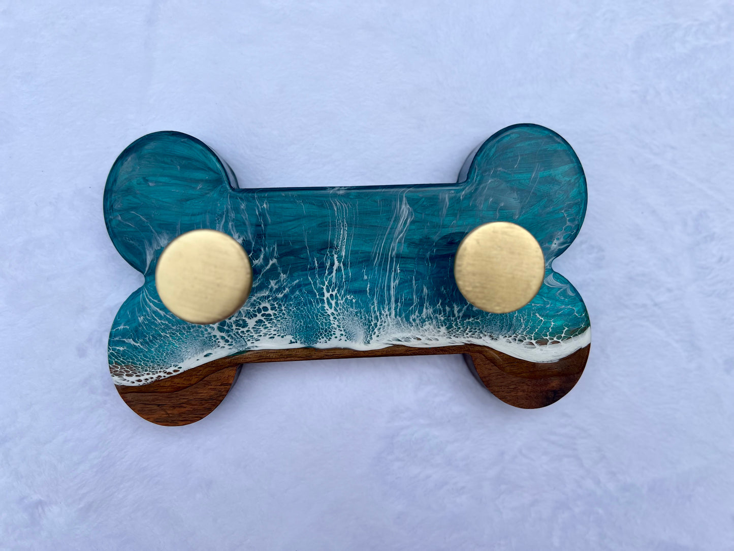 Dog Bone with Circular Golden Knob Hangers