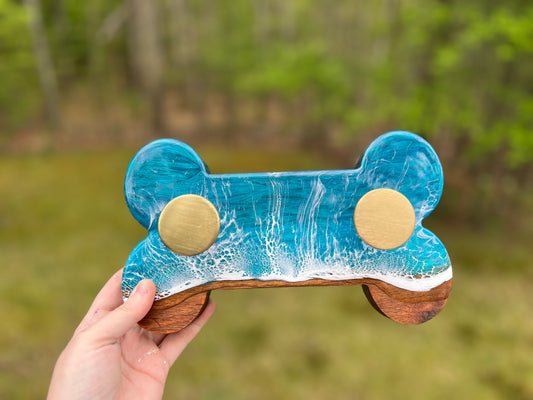 Dog Bone with Circular Golden Knob Hangers