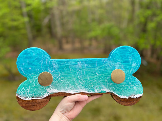 Dog Bone with Circular Golden Knob Hangers