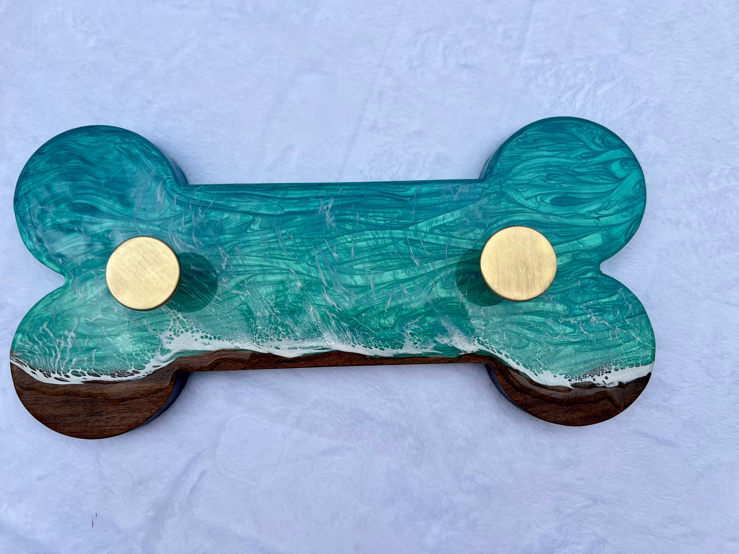 Dog Bone with Circular Golden Knob Hangers