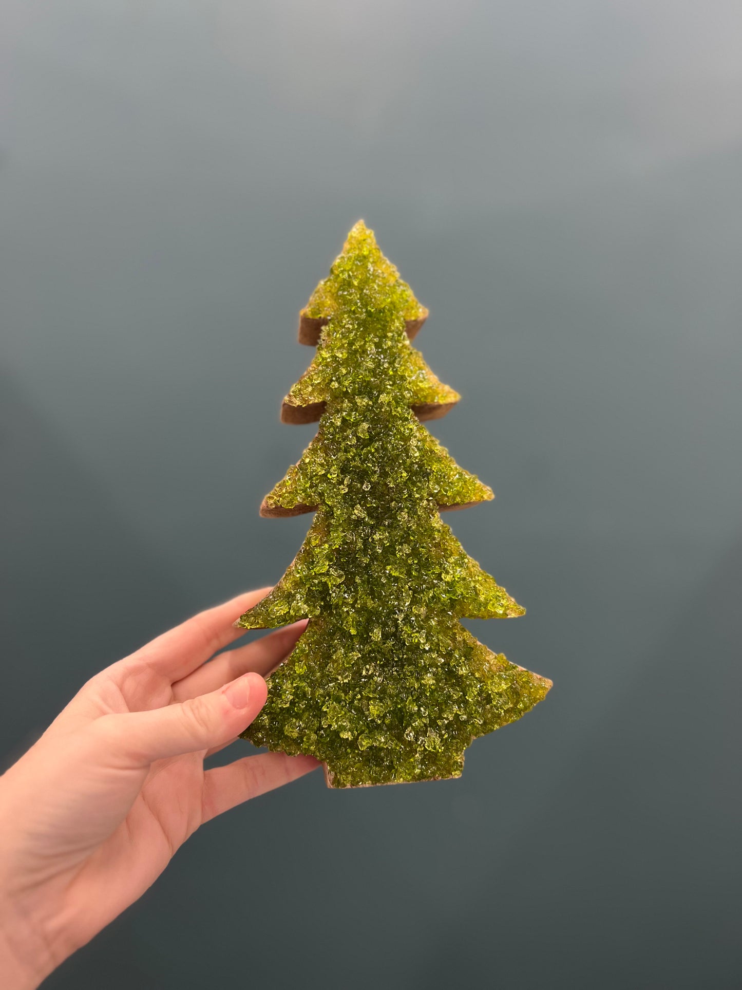 Green Crushed Glass Holiday Tree