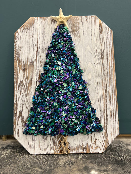 Mermaid Crushed Shell Holiday Wall Art
