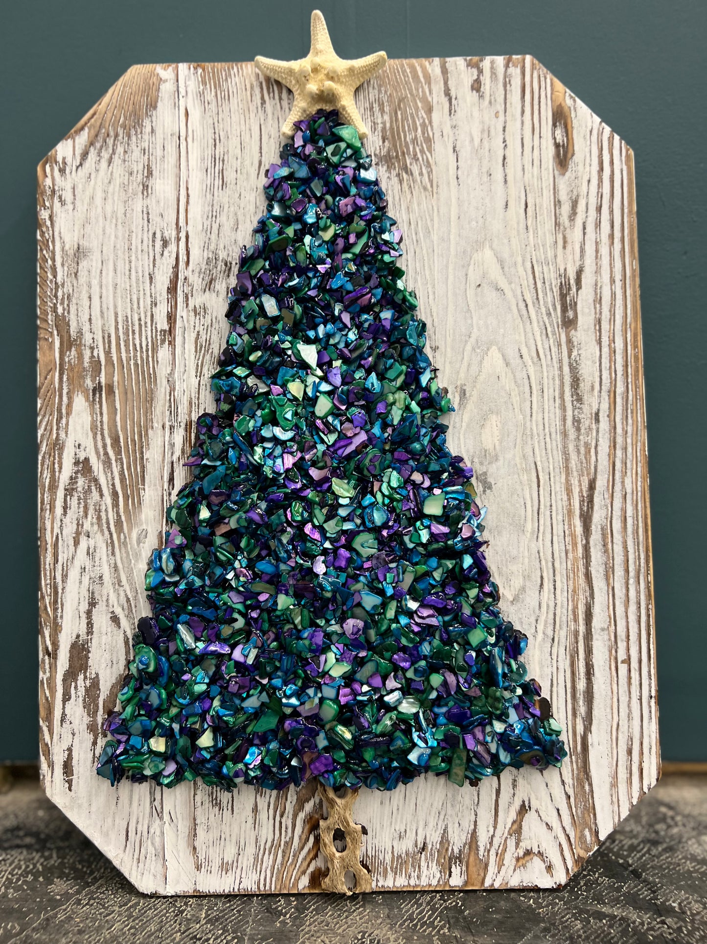 Mermaid Crushed Shell Holiday Wall Art